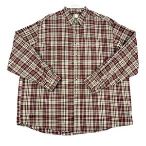 L.L. Bean Flannel Shirt Mens XXL Plaid Button Down 100% Cotton Long Sleeve